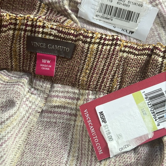 Vince Camuto Plaid Pleated Wide-Leg Pants (Plus Size) - Picture 12 of 15